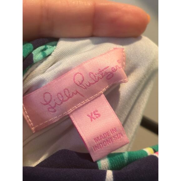 Lilly Pulitzer Bristol Green/Pink Ebellished Dress Size XS EUC - Picture 4 of 5